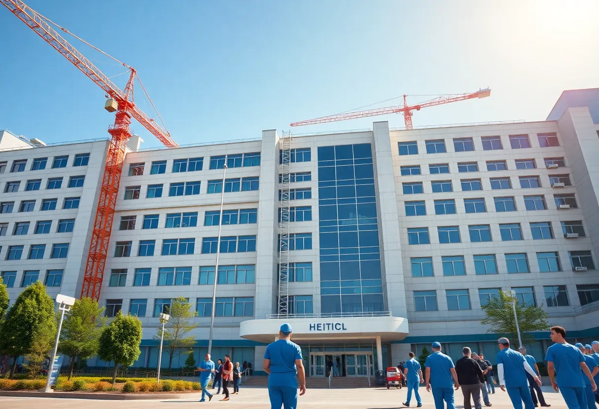 Construction at Vanderbilt University Medical Center illustrating ongoing development amidst budget cuts.