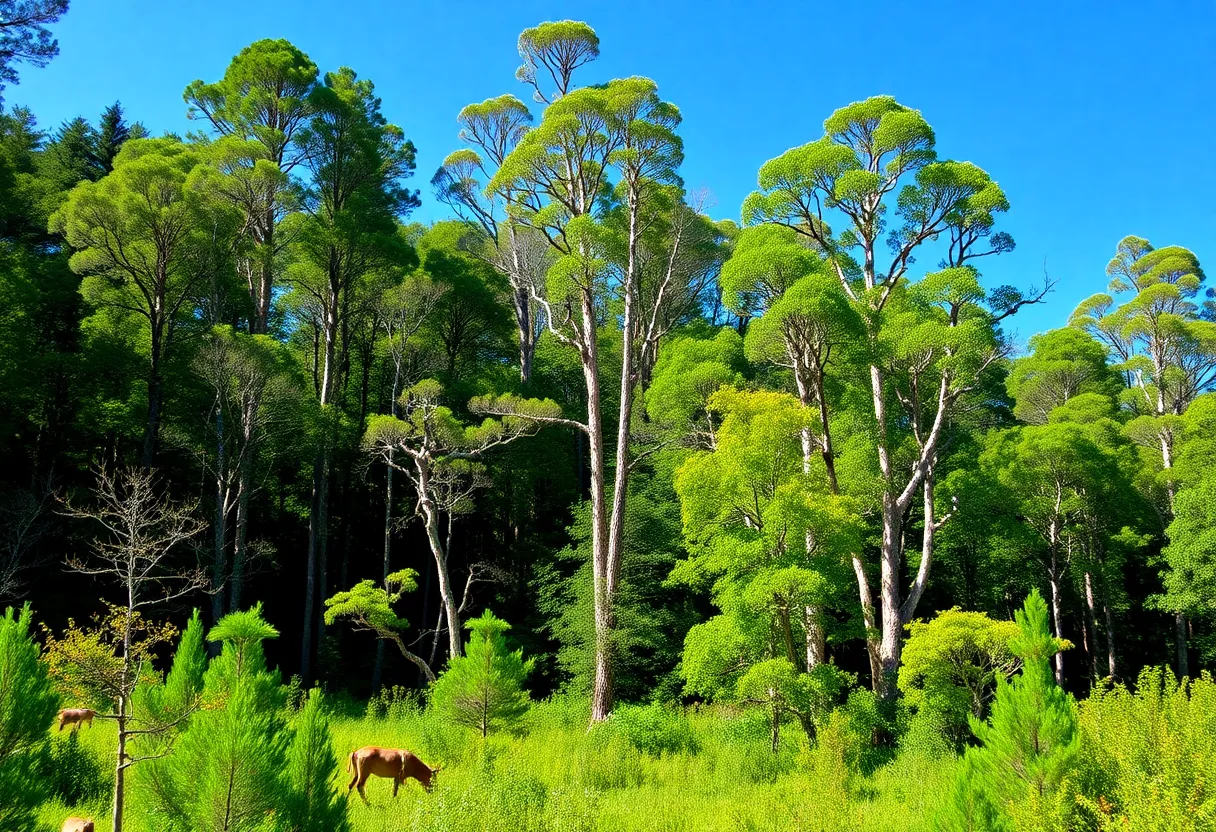 Scenic view of the Western Highland Rim Forest in Nashville.