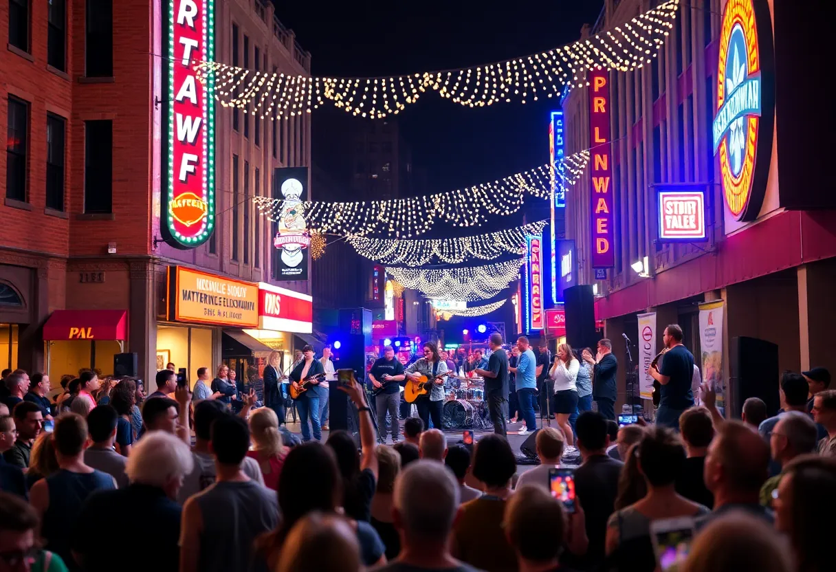 Concert scene celebrating Big Machine Label Group anniversary in Nashville