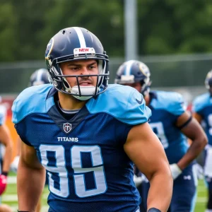 Chig Okonkwo training with the Tennessee Titans