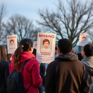 A community gathering raising awareness for missing persons