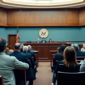 Legal proceedings in a Nashville courtroom regarding a human smuggling case.