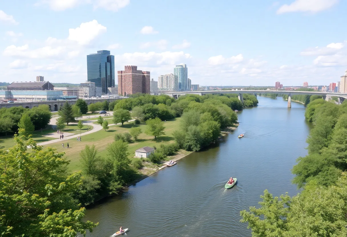 Beautiful view of Cumberland River with lush greenery