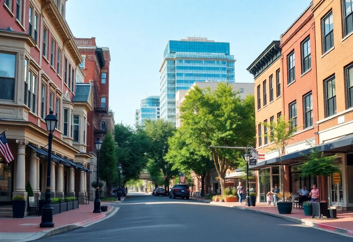 Germantown Nashville street with historic and modern buildings