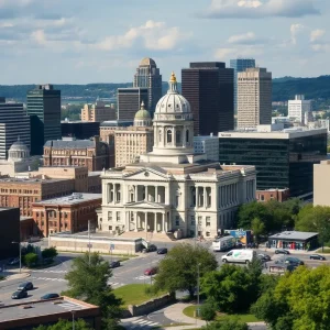 Cityscape of Nashville, Tennessee highlighting government buildings