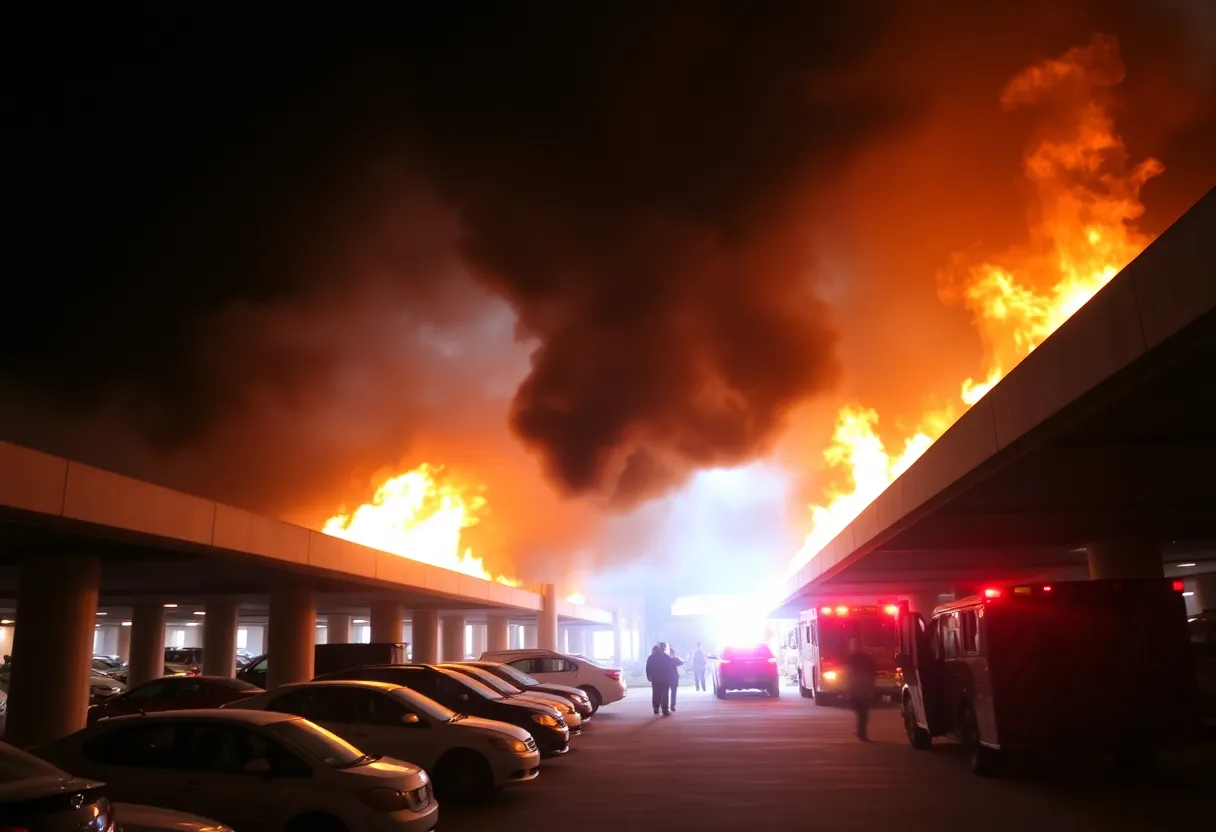Fire at the Library Parking Garage in Nashville