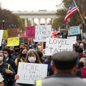 Public protest at Bicentennial Mall in Nashville