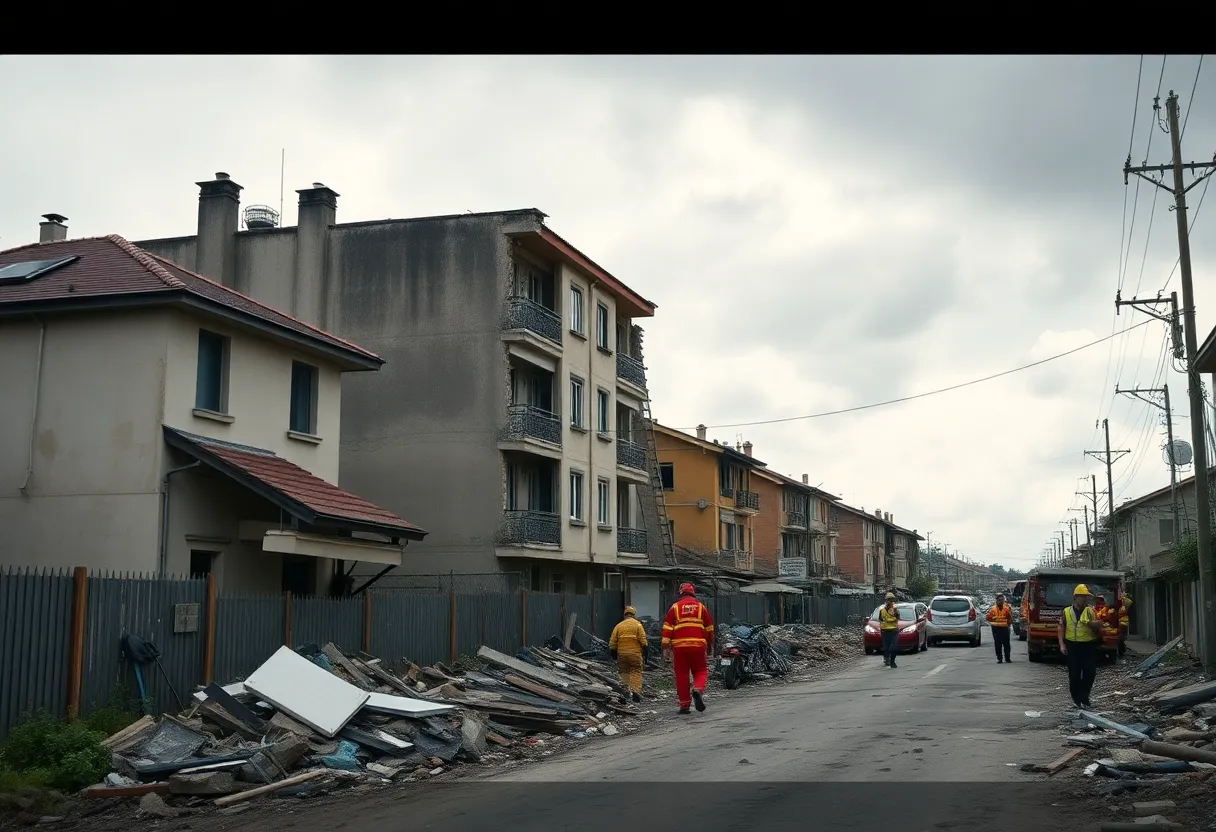 Scene of destruction in Nicetown after a morning explosion