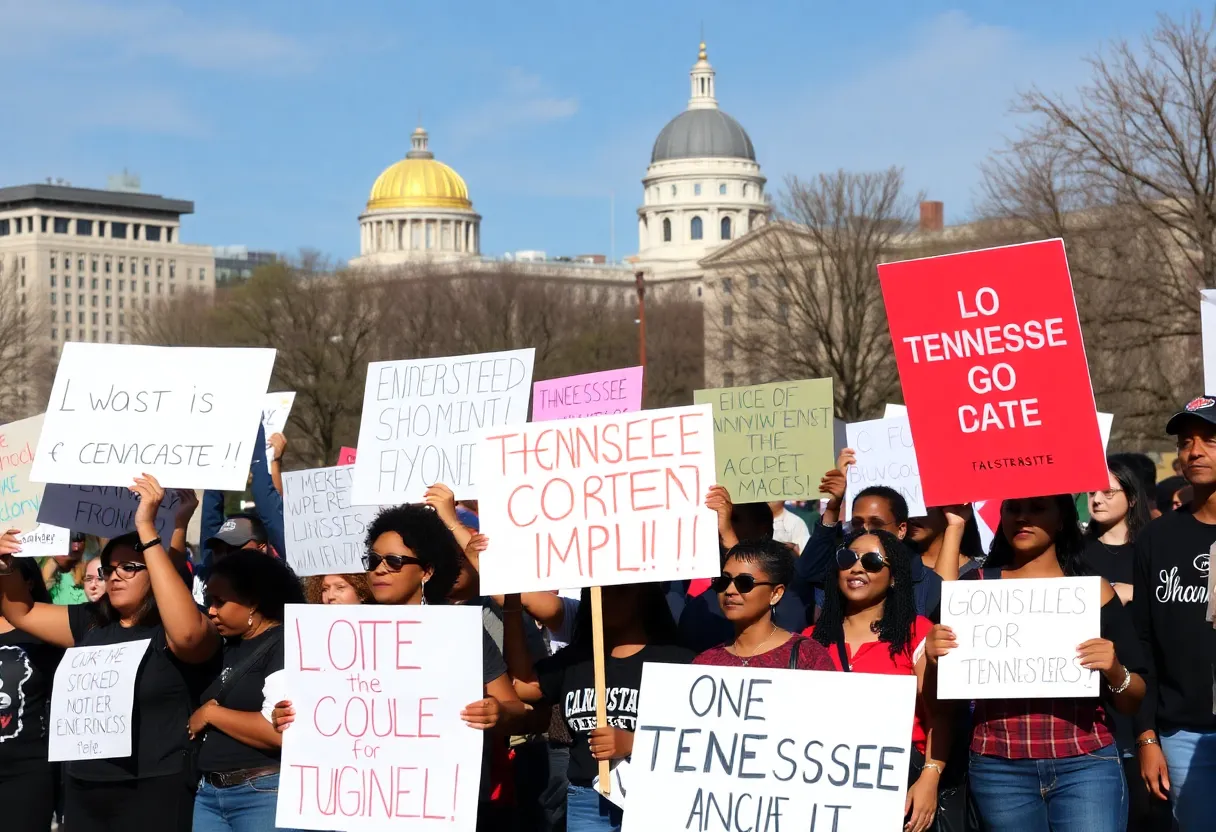 Protesters in Nashville advocating for civil rights and government accountability