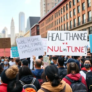 Protesters at the No Kings Rally in Nashville holding signs