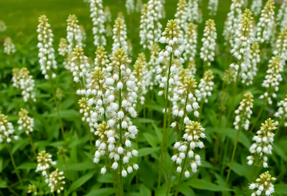 Cluster of Poison Hemlock plants with white flowers and purple-spotted stems