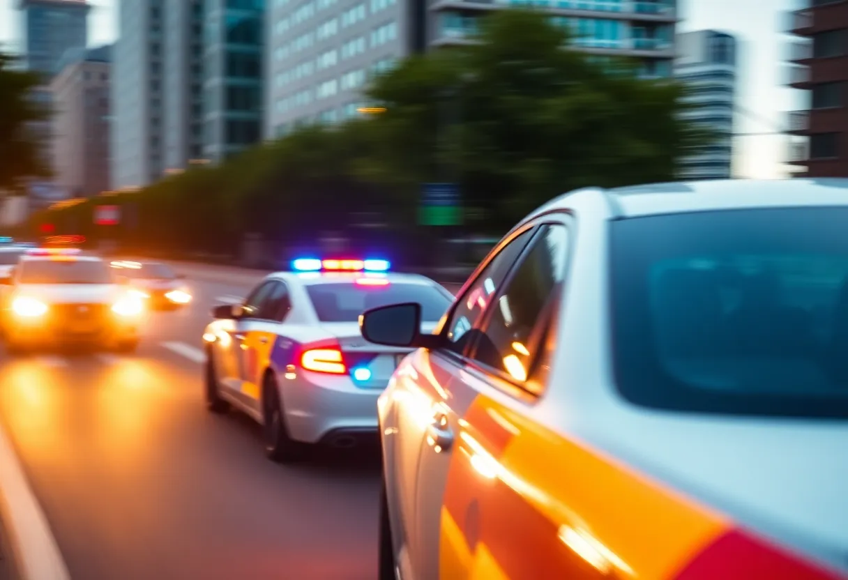 Police chase in Nashville streets