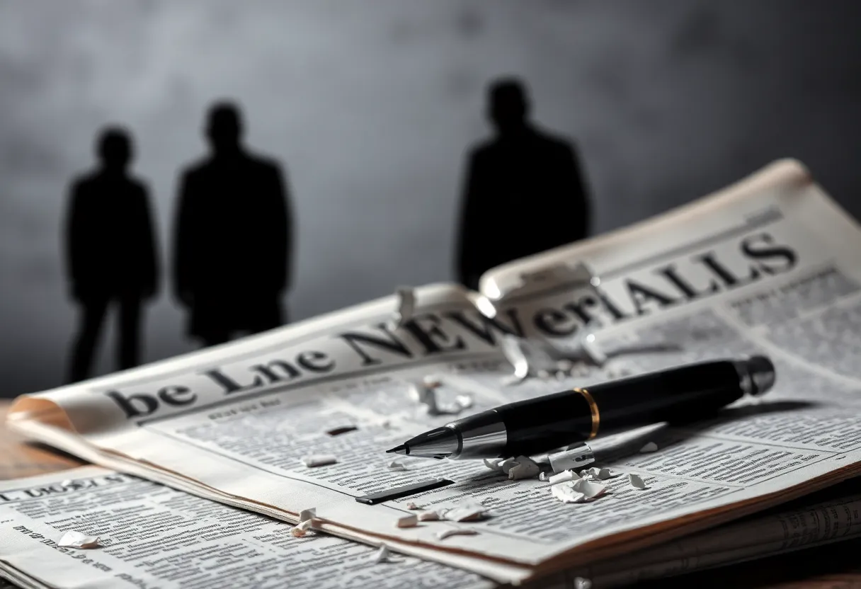 Symbolic representation of threatened press freedom