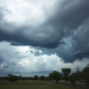 Dramatic clouds over Texas during severe weather