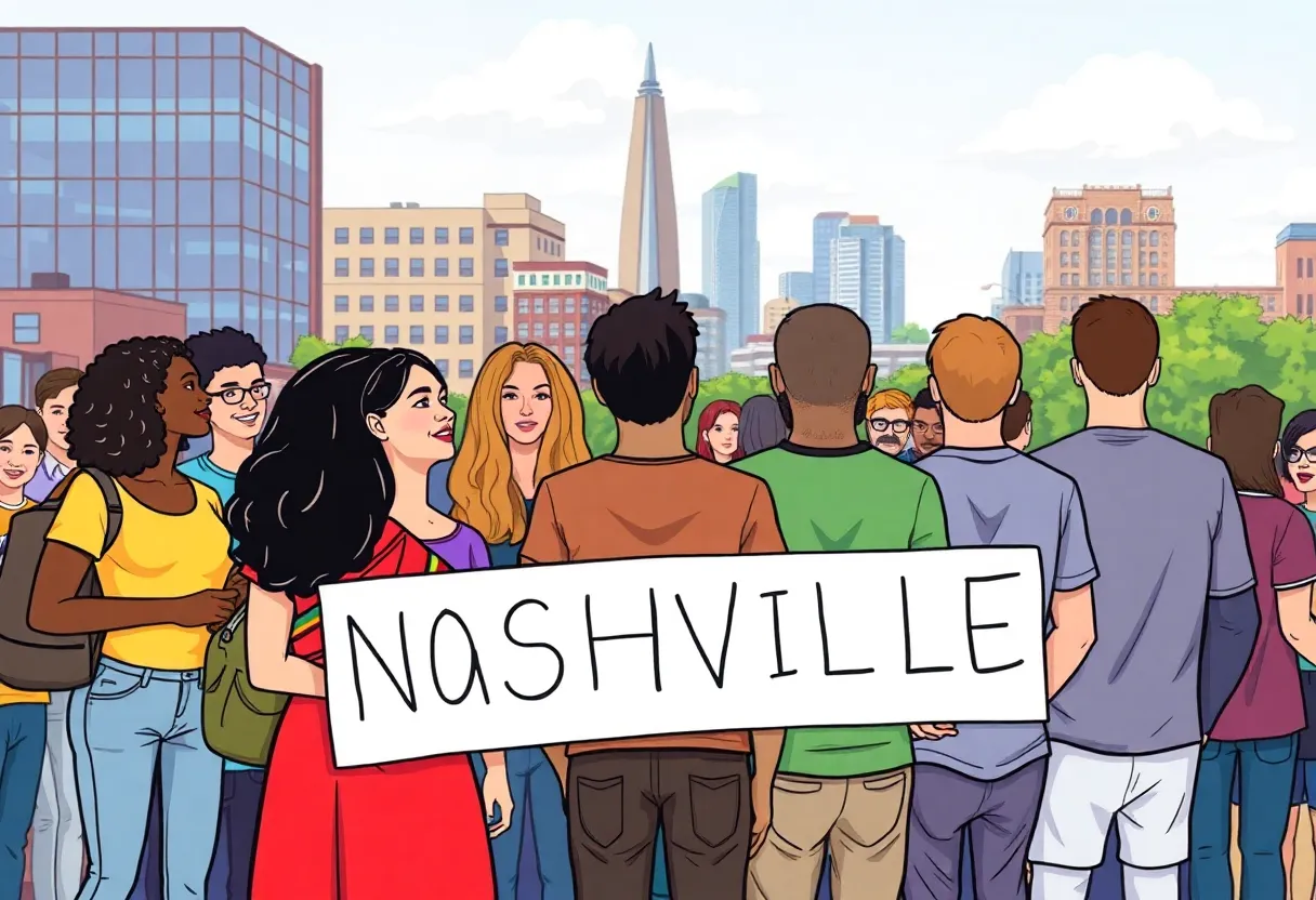 A diverse group advocating for LGBTQ rights in Nashville
