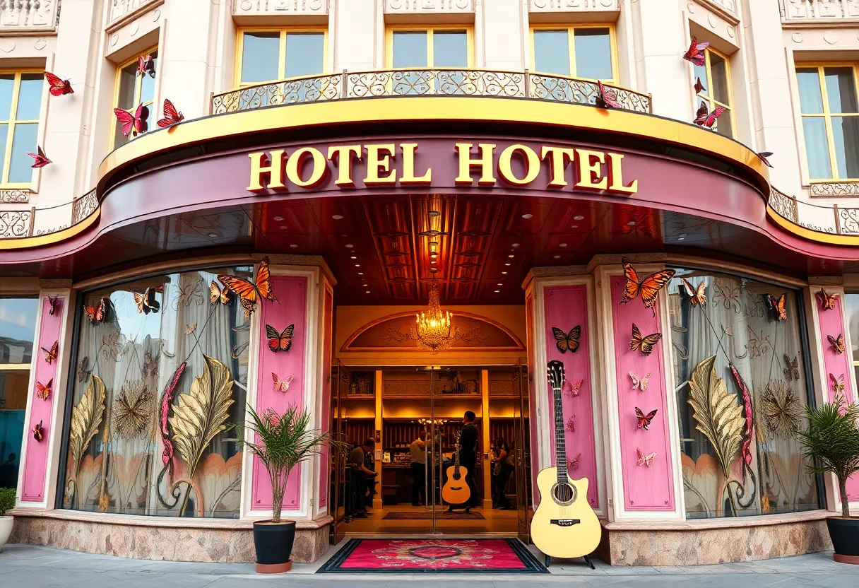 Exterior view of Dolly Parton's SongTeller Hotel in Nashville