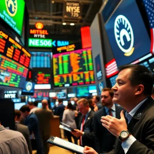 Traders in a stock market reacting to a significant drop in oil prices