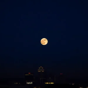 Strawberry Moon shining brightly in the Nashville sky