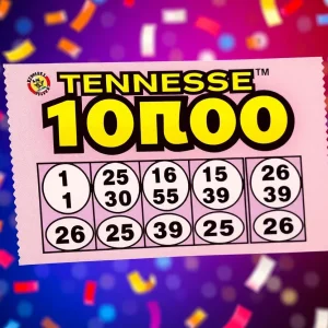 Illustration of a Tennessee Lottery ticket showcasing winning numbers.