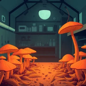 Laboratory with toxic fungus growth