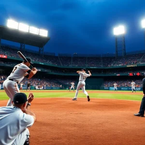 Vanderbilt baseball team during a game at Hoover Met