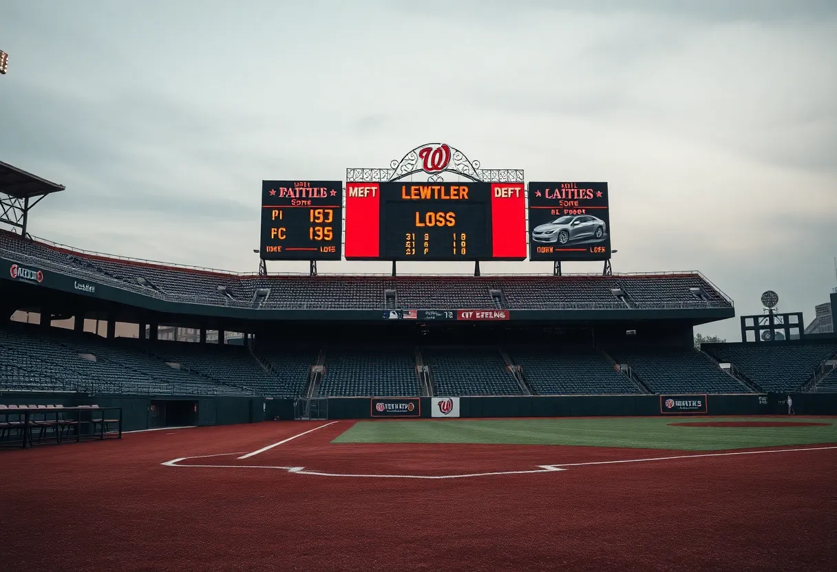 Empty baseball field after Vanderbilt elimination from NCAA tournament