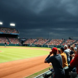 Vanderbilt University baseball field during a game