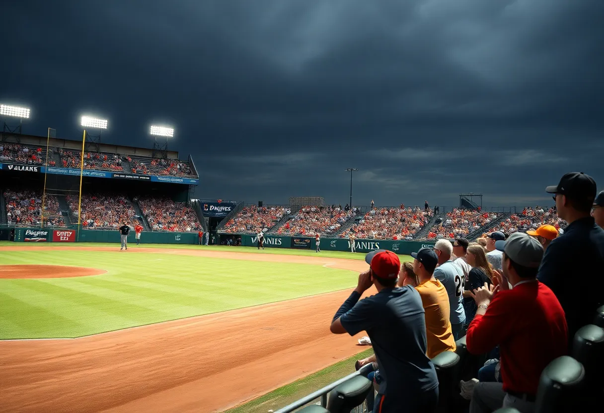 Vanderbilt University baseball field during a game