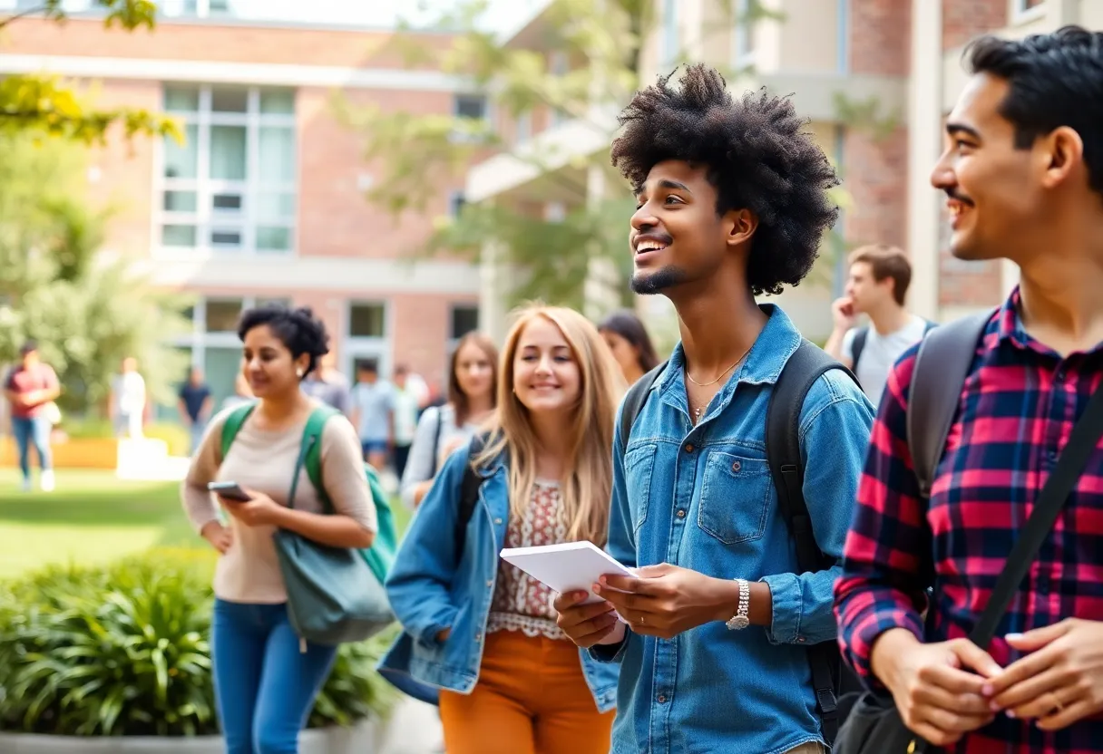 Students on Vanderbilt University campus participating in educational activities.