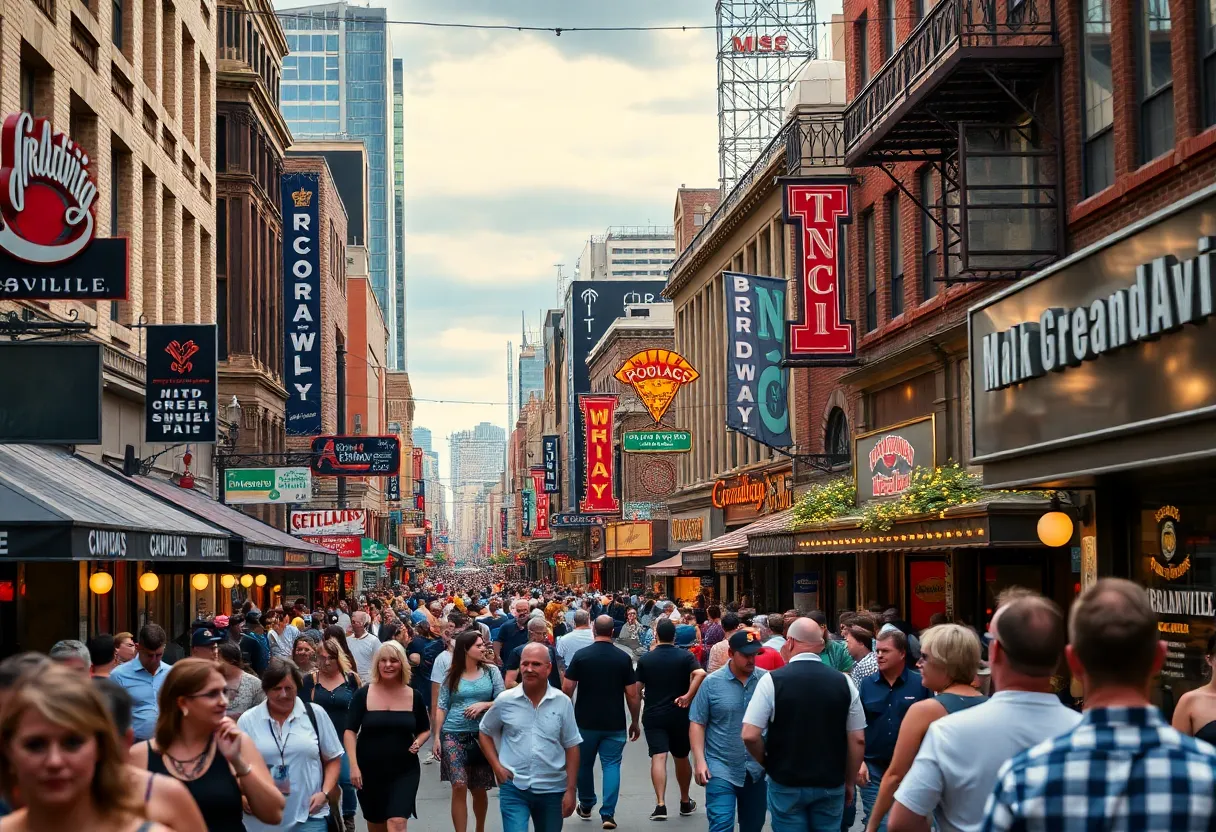 Live music on Broadway Avenue in Nashville