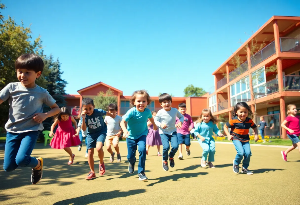 Children engaging in play during recess time at school