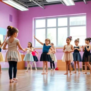 Kids participating in a ballet class at Nashville Ballet