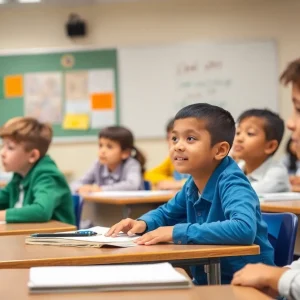 Students in a classroom showing participation and attendance