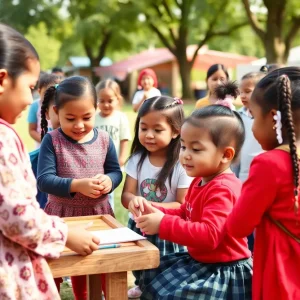 Children learning in a community setting