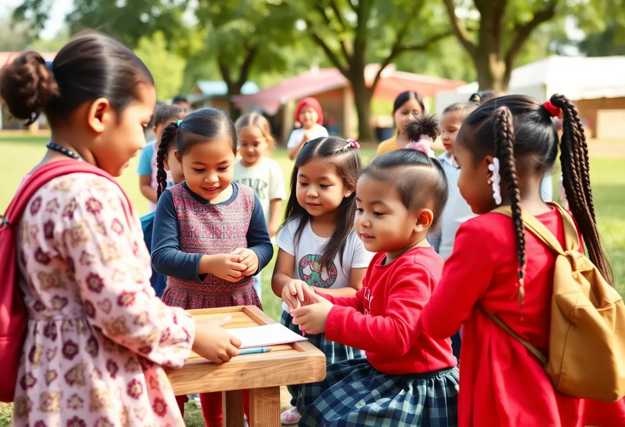 Children learning in a community setting