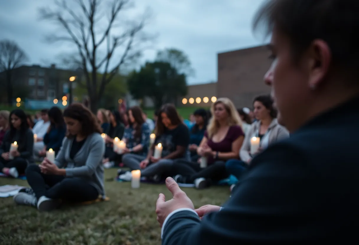 Candlelight vigil for Jamie Clay Vance honoring his contributions to addiction recovery.