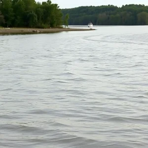 Scenic view of the Cumberland River showing trees and water