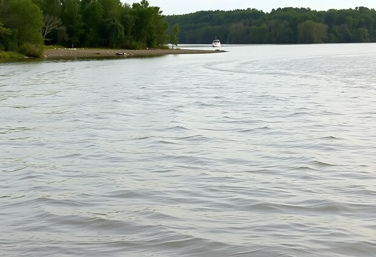 Scenic view of the Cumberland River showing trees and water