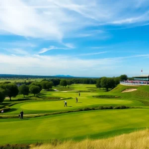 Golfers competing at the Magnolia Amateur Tournament