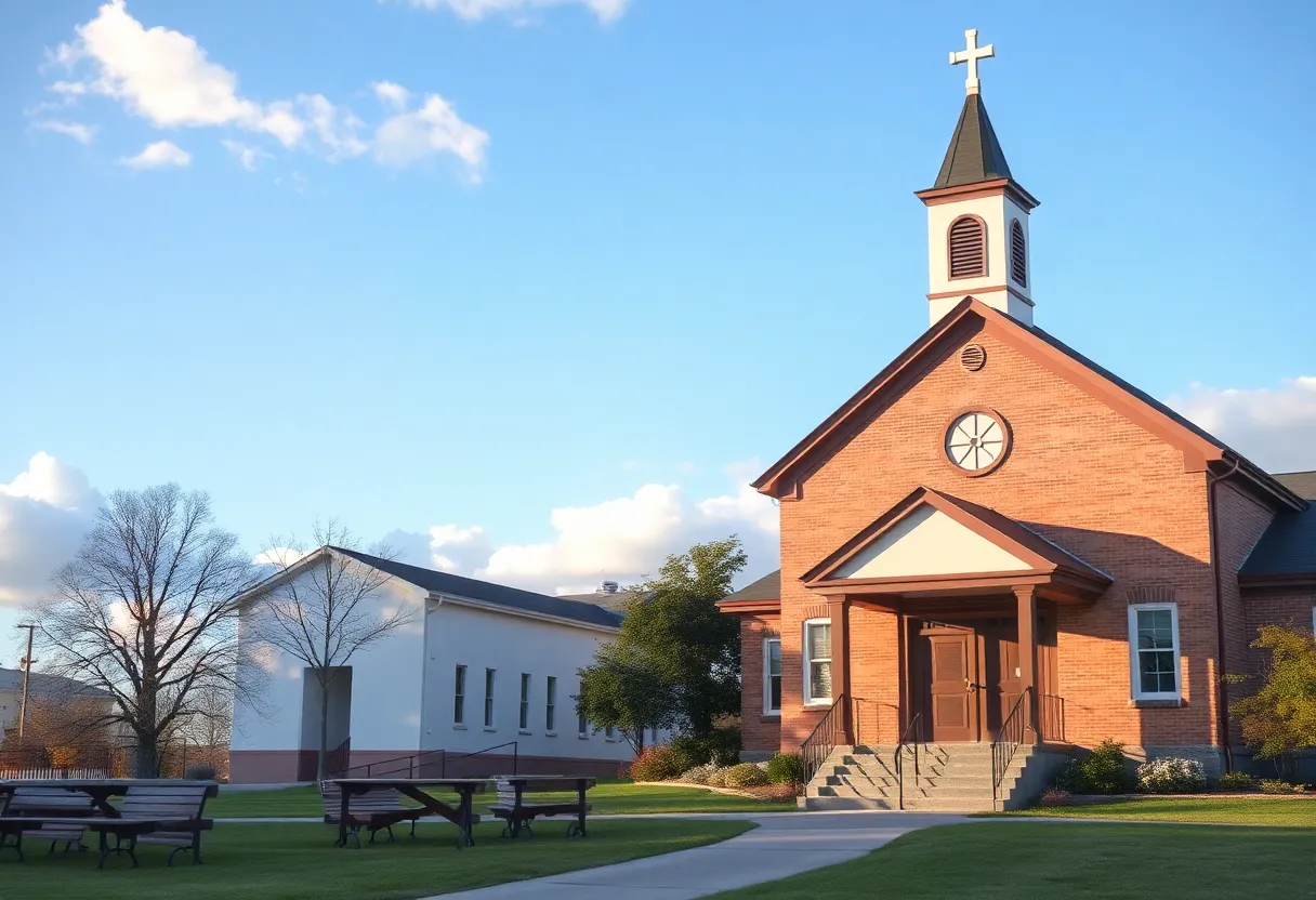 An illustration representing education and community service.