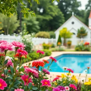 A tranquil garden representing community and family.