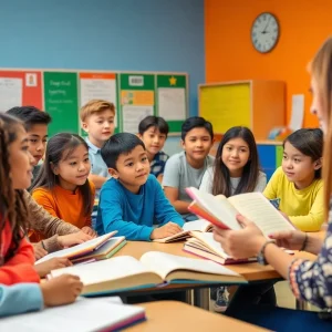 Students actively participating in a classroom learning activity in Metro Nashville.