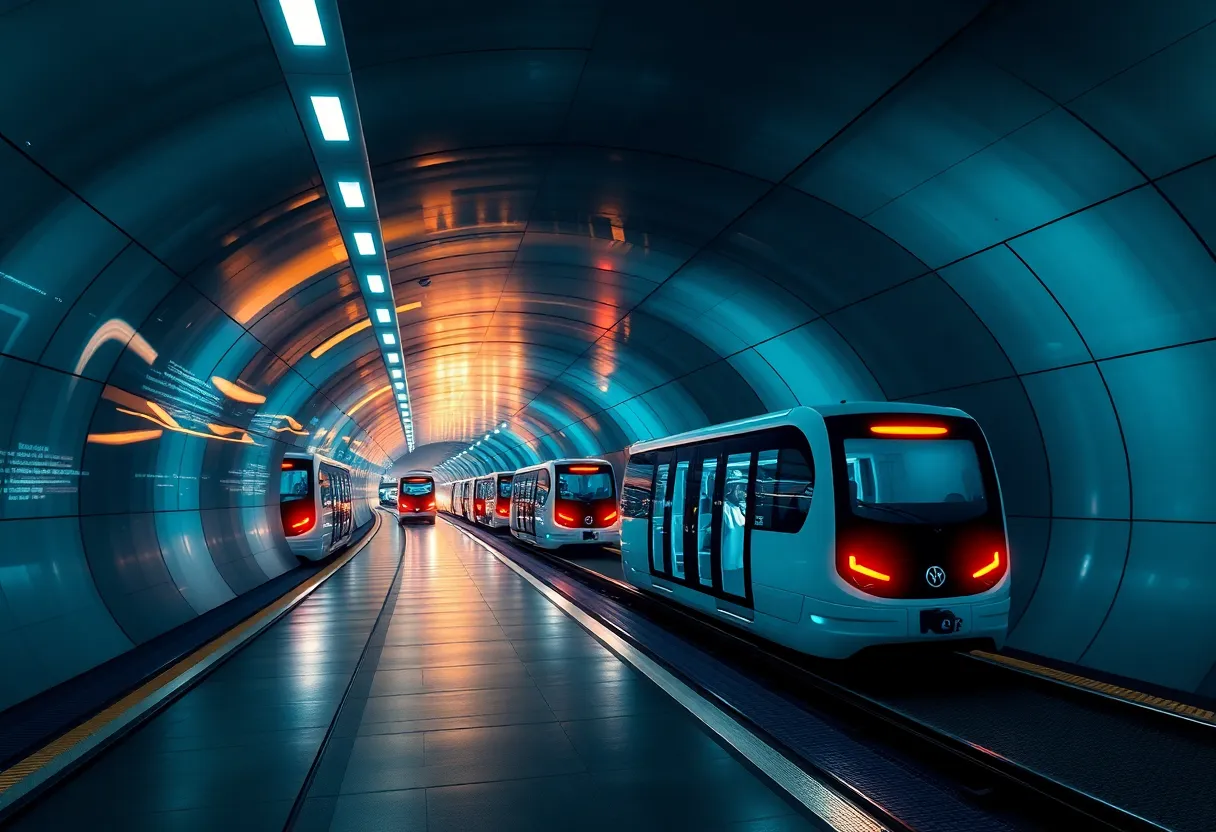 Conceptual image of the Music City Loop underground transit system in Nashville