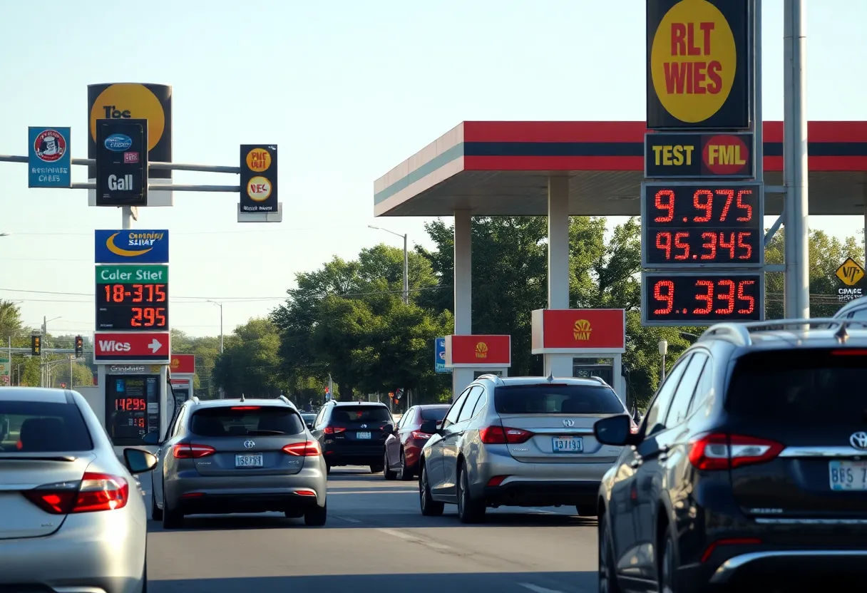 Gas station in Nashville displaying rising prices