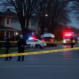 Police investigation scene in Nashville neighborhood after shooting