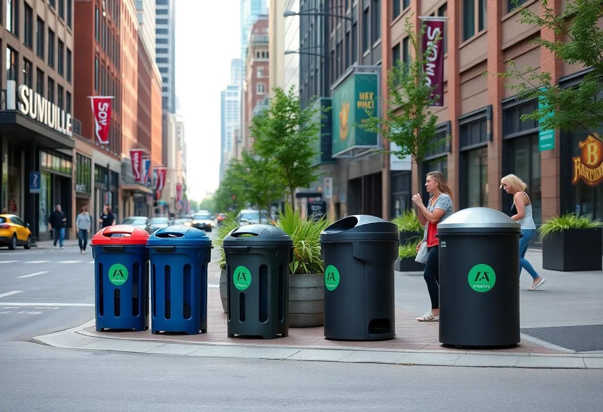 Smart trash cans in Nashville illustrating advanced waste management technologies.