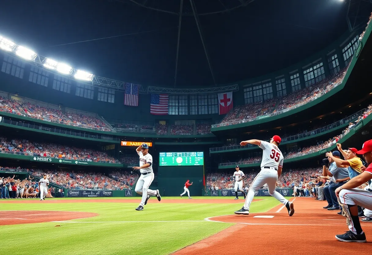 Baseball players in action during a Nashville Sounds game at First Horizon Park