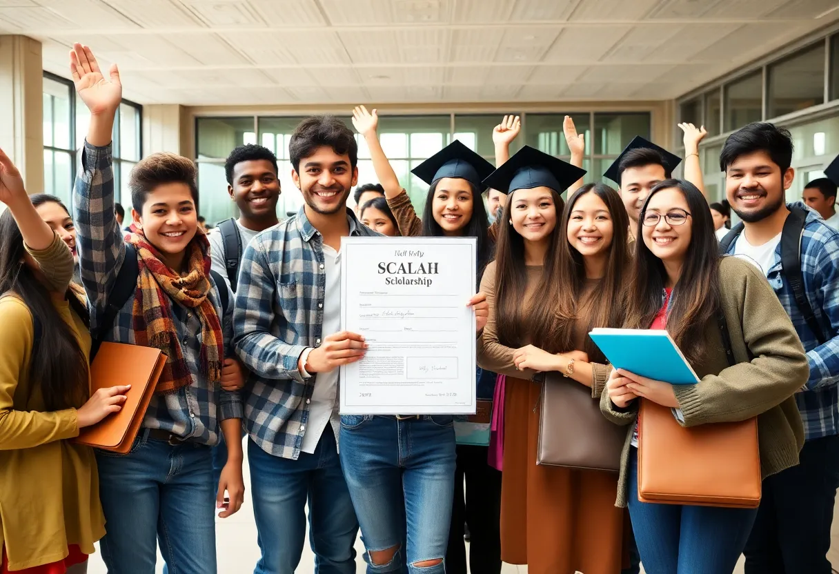 Students celebrating the Nashville Vanderbilt Scholars program acceptance