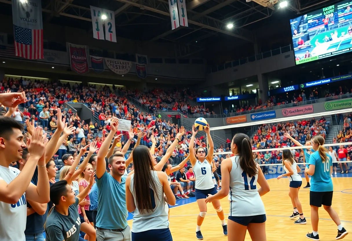 Scene from the women's college volleyball tournament in Nashville