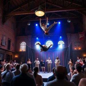 Theatrical performance scene at Shiners Nashville in the historic Woolworth building.